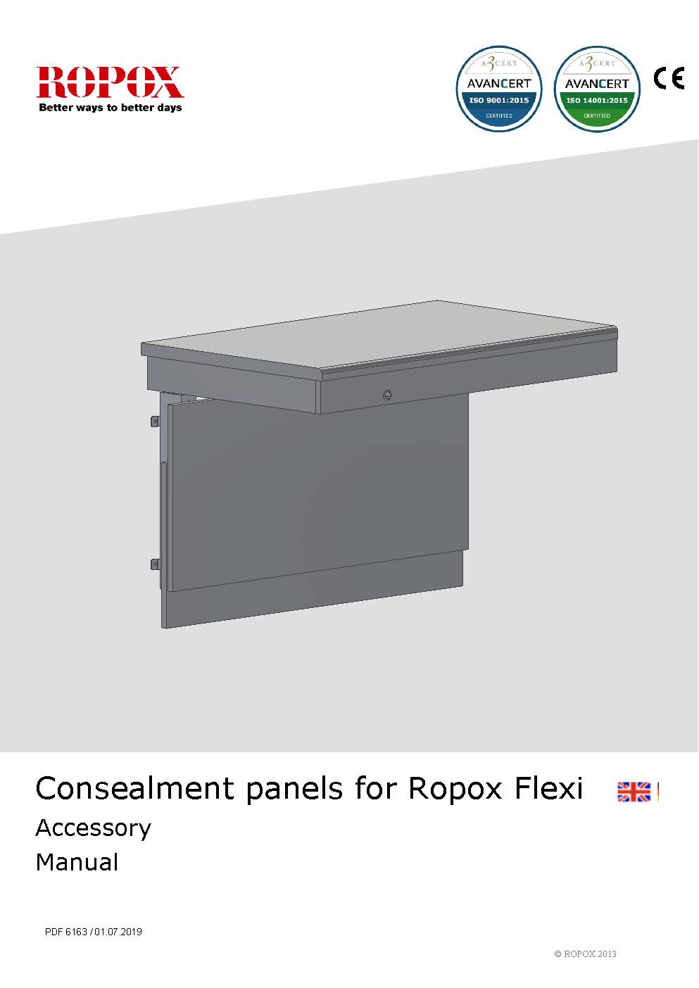 Ropox user & mounting manual - Accesory Consealment panels Flexi worktops