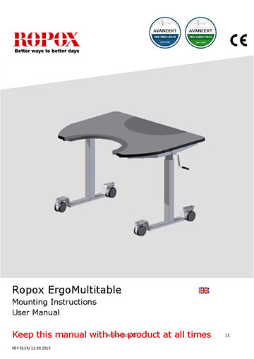 Ropox user & mounting manual - ErgoMultiTable