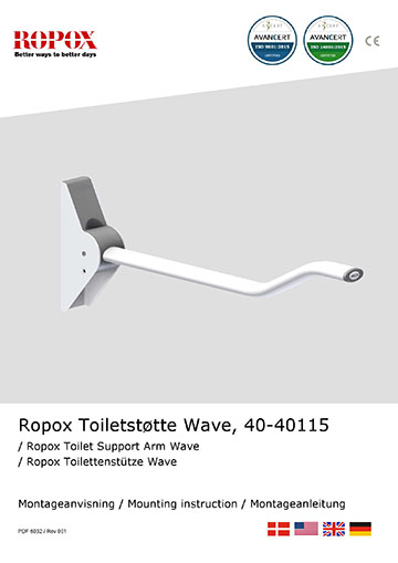 Ropox Installation manual for toilet support arms, wave